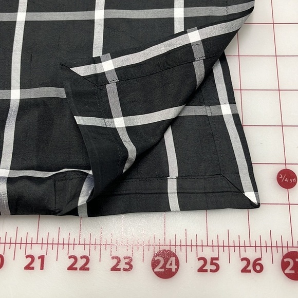 LINEA by LOUIS DELL'OLIO 100% Silk B/W Window Pane 3/4 SLV Career Top/Shacket 1X - Picture 14 of 14